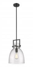 Innovations Lighting 411-1SM-BK-G412-10SDY - Newton Bell - 1 Light - 10 inch - Matte Black - Mini Pendant