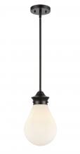 Innovations Lighting 414-1S-BK-8W - Genesis - 1 Light - 8 inch - Matte Black - Cord hung - Mini Pendant