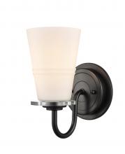 Innovations Lighting 421-1W-BK-W - Scarlett - 1 Light - 5 inch - Matte Black - Bath Vanity Light