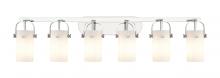 Innovations Lighting 423-6W-PC-G423-7WH - Pilaster II Cylinder - 6 Light - 44 inch - Polished Chrome - Bath Vanity Light