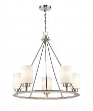 Innovations Lighting 441-5CH-BSN-W - Mila - 5 Light - 29 inch - Black Satin Nickel - Chain Hung - Chandelier