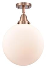 Innovations Lighting 447-1C-AC-G201-12 - Beacon - 1 Light - 12 inch - Antique Copper - Flush Mount