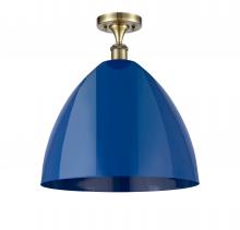 Innovations Lighting 516-1C-AB-MBD-16-BL - Plymouth - 1 Light - 16 inch - Antique Brass - Semi-Flush Mount