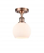 Innovations Lighting 516-1C-AC-G121-6 - Athens - 1 Light - 6 inch - Antique Copper - Semi-Flush Mount