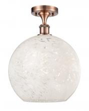 Innovations Lighting 516-1C-AC-G1216-12WM - White Mouchette - 1 Light - 12 inch - Antique Copper - Semi-Flush Mount