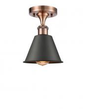 Innovations Lighting 516-1C-AC-M8-BK - Smithfield - 1 Light - 7 inch - Antique Copper - Semi-Flush Mount