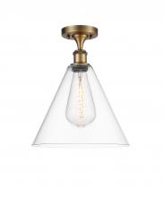 Innovations Lighting 516-1C-BB-GBC-122 - Berkshire - 1 Light - 12 inch - Brushed Brass - Semi-Flush Mount