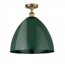 Innovations Lighting 516-1C-BB-MBD-16-GR - Plymouth - 1 Light - 16 inch - Brushed Brass - Semi-Flush Mount