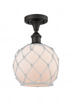 Innovations Lighting 516-1C-OB-G121-8RW - Farmhouse Rope - 1 Light - 8 inch - Oil Rubbed Bronze - Semi-Flush Mount