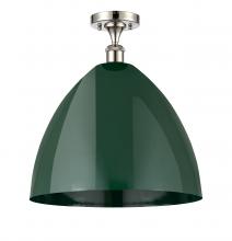 Innovations Lighting 516-1C-PN-MBD-16-GR - Plymouth - 1 Light - 16 inch - Polished Nickel - Semi-Flush Mount