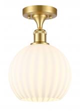 Innovations Lighting 516-1C-SG-G1217-8WV - White Venetian - 1 Light - 8 inch - Satin Gold - Semi-Flush Mount