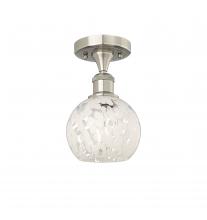 Innovations Lighting 516-1C-SN-G1216-6WM - White Mouchette - 1 Light - 6 inch - Brushed Satin Nickel - Semi-Flush Mount