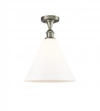 Innovations Lighting 516-1C-SN-GBC-121 - Berkshire - 1 Light - 12 inch - Brushed Satin Nickel - Semi-Flush Mount