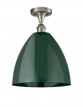 Innovations Lighting 516-1C-SN-MBD-12-GR - Plymouth - 1 Light - 12 inch - Brushed Satin Nickel - Semi-Flush Mount