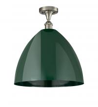 Innovations Lighting 516-1C-SN-MBD-16-GR - Plymouth - 1 Light - 16 inch - Brushed Satin Nickel - Semi-Flush Mount