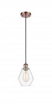 Innovations Lighting 516-1P-AC-G652-6 - Cindyrella - 1 Light - 6 inch - Antique Copper - Cord hung - Mini Pendant