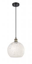 Innovations Lighting 516-1P-BAB-G1216-10WM - White Mouchette - 1 Light - 10 inch - Black Antique Brass - Cord Hung - Mini Pendant