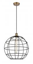 Innovations Lighting 516-1P-BB-CE-16-BK - Lake Placid - 1 Light - 16 inch - Brushed Brass - Mini Pendant