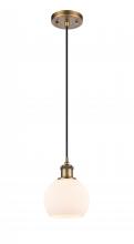 Innovations Lighting 516-1P-BB-G121-6 - Athens - 1 Light - 6 inch - Brushed Brass - Cord hung - Mini Pendant