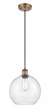 Innovations Lighting 516-1P-BB-G124-10 - Athens - 1 Light - 10 inch - Brushed Brass - Cord hung - Mini Pendant