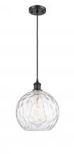 Innovations Lighting 516-1P-BK-G1215-10 - Athens Water Glass - 1 Light - 10 inch - Matte Black - Cord hung - Mini Pendant