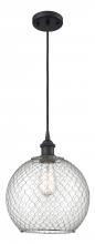 Innovations Lighting 516-1P-BK-G122-10CSN - Farmhouse Chicken Wire - 1 Light - 10 inch - Matte Black - Cord hung - Mini Pendant