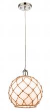 Innovations Lighting 516-1P-PN-G121-10RB - Farmhouse Rope - 1 Light - 10 inch - Polished Nickel - Cord hung - Mini Pendant