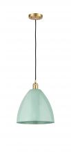 Innovations Lighting 516-1P-SG-MBD-12-SF - Plymouth - 1 Light - 12 inch - Satin Gold - Cord hung - Mini Pendant