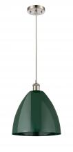 Innovations Lighting 516-1P-SN-MBD-12-GR - Plymouth - 1 Light - 12 inch - Brushed Satin Nickel - Cord hung - Mini Pendant