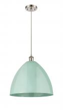 Innovations Lighting 516-1P-SN-MBD-16-SF - Plymouth - 1 Light - 16 inch - Brushed Satin Nickel - Cord hung - Mini Pendant