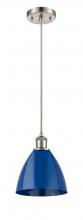 Innovations Lighting 516-1P-SN-MBD-75-BL - Plymouth - 1 Light - 8 inch - Brushed Satin Nickel - Cord hung - Mini Pendant