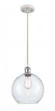 Innovations Lighting 516-1P-WPC-G124-10 - Athens - 1 Light - 10 inch - White Polished Chrome - Cord hung - Mini Pendant