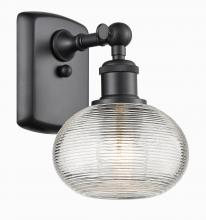 Innovations Lighting 516-1W-BK-G555-6CL - Ithaca - 1 Light - 6 inch - Matte Black - Sconce