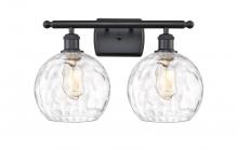 Innovations Lighting 516-2W-BK-G1215-8 - Athens Water Glass - 2 Light - 18 inch - Matte Black - Bath Vanity Light