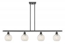 Innovations Lighting 516-4I-OB-G1216-6WM - White Mouchette - 4 Light - 48 inch - Oil Rubbed Bronze - Stem Hung - Island Light