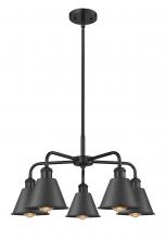 Innovations Lighting 516-5CR-BK-M8-BK - Ballston - 5 Light - 25 inch - Matte Black - Chandelier