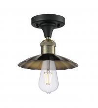 Innovations Lighting 517-1C-BAB-M17-BK - Scallop - 1 Light - 8 inch - Black Antique Brass - Semi-Flush Mount