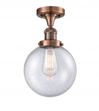 Innovations Lighting 517-1CH-AC-G204-8 - Beacon - 1 Light - 8 inch - Antique Copper - Semi-Flush Mount