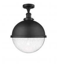 Innovations Lighting 517-1CH-BK-HFS-124-BK - Hampden - 1 Light - 13 inch - Matte Black - Semi-Flush Mount