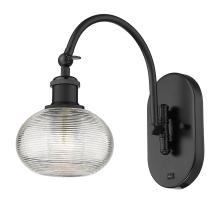 Innovations Lighting 518-1W-BK-G555-6CL - Ithaca - 1 Light - 6 inch - Matte Black - Sconce