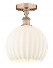 Innovations Lighting 616-1F-AC-G1217-10WV - White Venetian - 1 Light - 10 inch - Antique Copper - Semi-Flush Mount