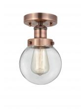 Innovations Lighting 616-1F-AC-G202-6 - Beacon - 1 Light - 6 inch - Antique Copper - Semi-Flush Mount