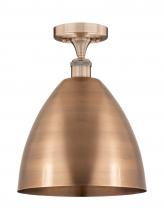 Innovations Lighting 616-1F-AC-MBD-12-AC - Bristol - 1 Light - 12 inch - Antique Copper - Semi-Flush Mount