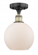 Innovations Lighting 616-1F-BAB-G121-8 - Athens - 1 Light - 8 inch - Black Antique Brass - Semi-Flush Mount