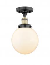 Innovations Lighting 616-1F-BAB-G201-8 - Beacon - 1 Light - 8 inch - Black Antique Brass - Semi-Flush Mount