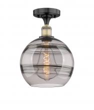 Innovations Lighting 616-1F-BAB-G556-10SM - Rochester - 1 Light - 10 inch - Black Antique Brass - Semi-Flush Mount