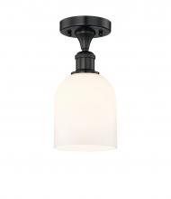 Innovations Lighting 616-1F-BK-G558-6GWH - Bella - 1 Light - 6 inch - Matte Black - Semi-Flush Mount