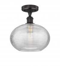 Innovations Lighting 616-1F-OB-G555-12CL - Ithaca - 1 Light - 12 inch - Oil Rubbed Bronze - Semi-Flush Mount