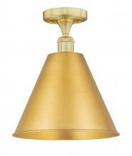 Innovations Lighting 616-1F-SG-MBC-12-SG - Berkshire - 1 Light - 12 inch - Satin Gold - Semi-Flush Mount