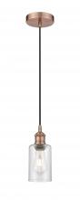 Innovations Lighting 616-1P-AC-G804 - Clymer - 1 Light - 4 inch - Antique Copper - Cord hung - Mini Pendant